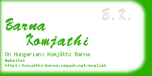 barna komjathi business card